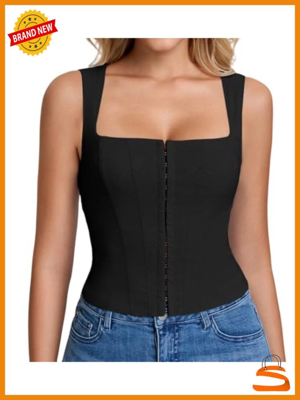 Corset Square Neck Bustier Tank Top Crop Top Y2K Going Out Summer